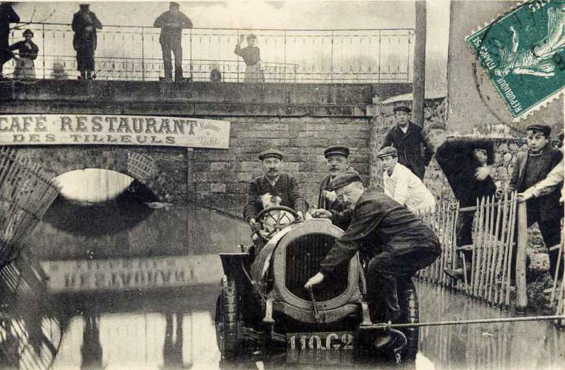 Crue de 1910, pont du chemin de fer