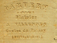 En-tête en relief de Parvery, 1872.
