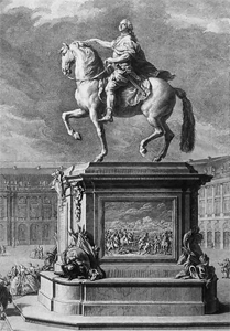 Estampe de la statue de Louis XV à Rennes