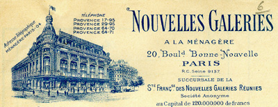 Facture des Nouvelles Galeries pour un jeu de loto.