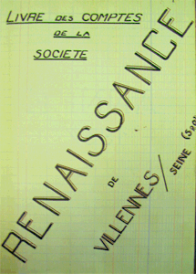 Comptes de l'association Renaissance de Villennes sur Seine.