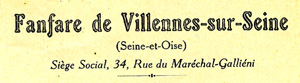En-tête de lettre de la fanfare, vers 1925.