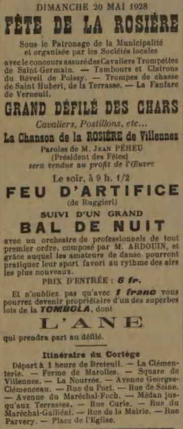 La Rosière de 1928, Adrienne Yard, dans un char fleuri
