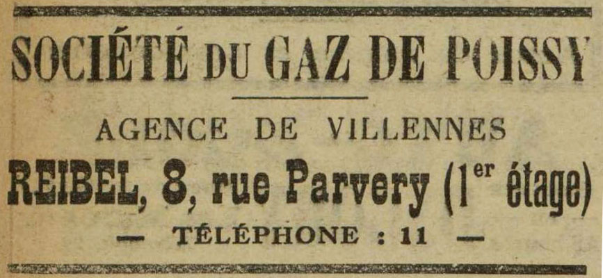 Agence de la compagnie du gaz à Villennes en 1925