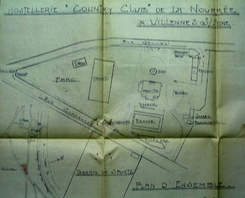 Plan du Country-Club de la Nourrée.
