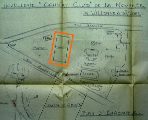 Plan du Country-Club de la Nourrée.