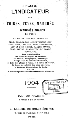 Indicateur des marchés de 1904
