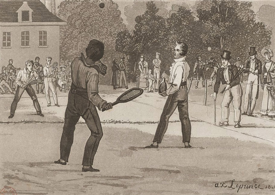 Dessin 'La Paume' de Xavier Le Prince, 1822.