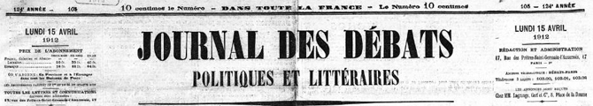 En-tête du Journal des débats politiques et littéraires