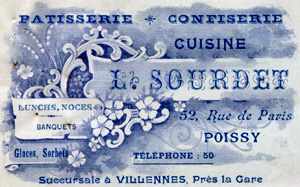 En-tête de facture du pâtissier Sourdet