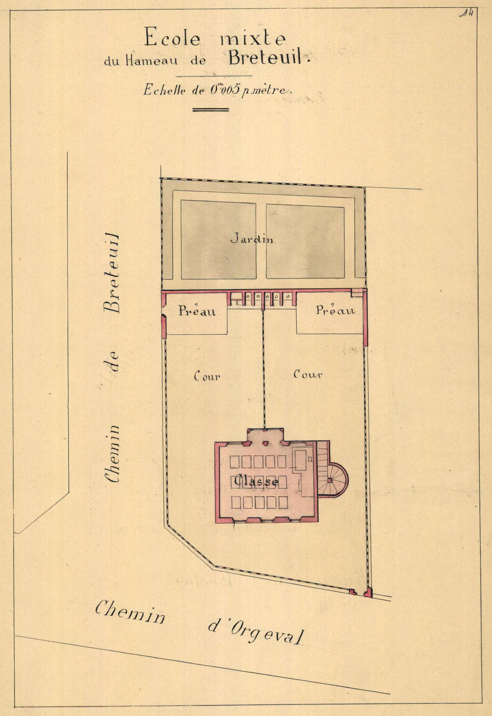Plan de l'école de Breteuil