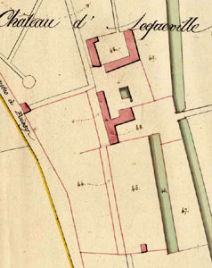 Zoom sur le château dans le cadastre de 1821