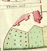 Plan de l'église et du presbytère en 1780