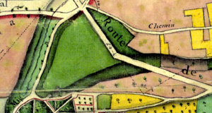 Plan d'intendance de 1786 montrant les carrières des Falaises.