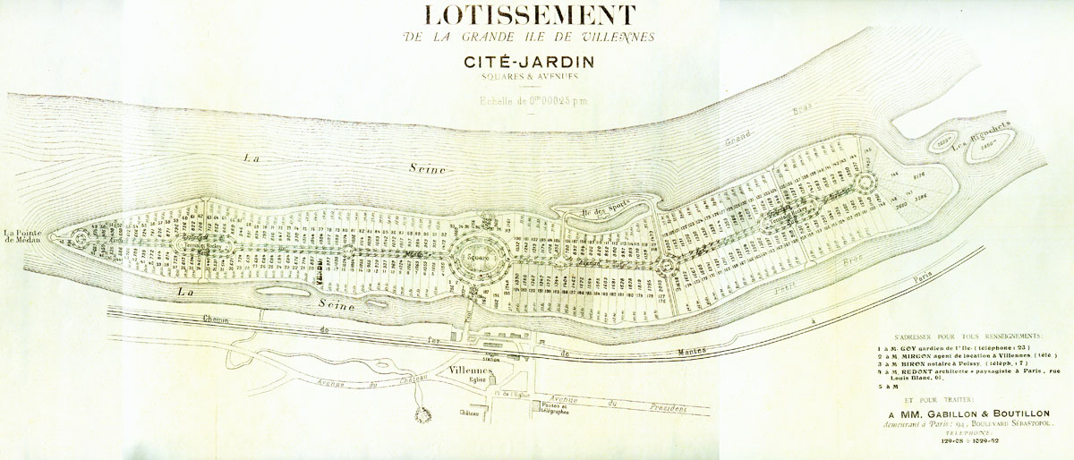 Plan du lotissement de l'île de Villennes.