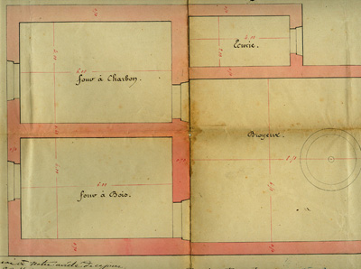 Détail du plan des fours de la plâtrière.