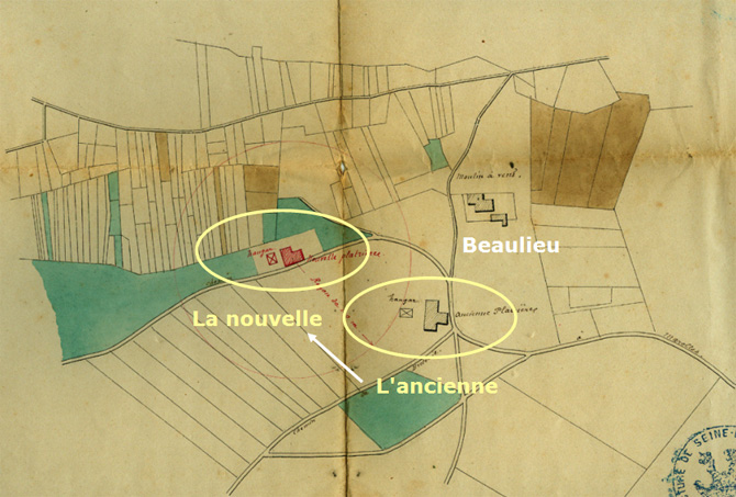 Plan des nouvelles plâtrières de la famille Parvery.