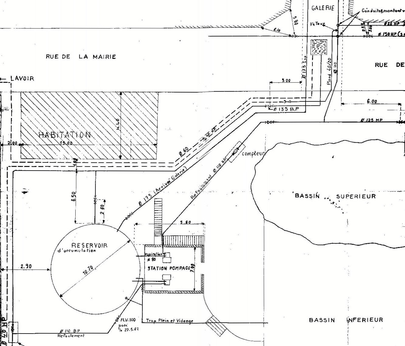 Plan de l'installation de pompage