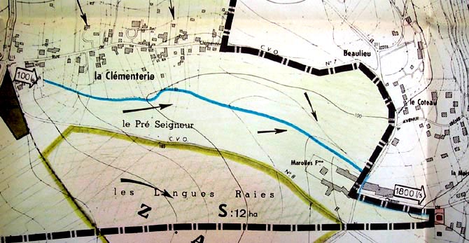 Plan du cours de la ravine.