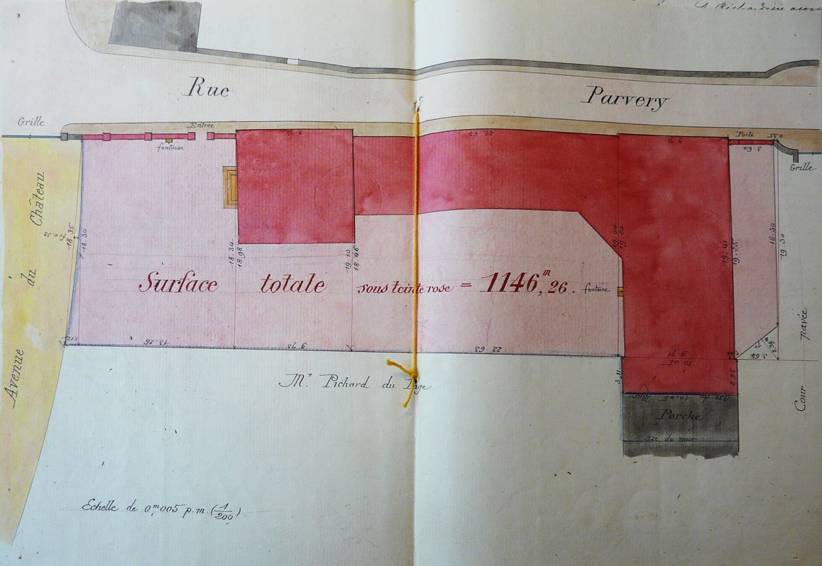 Plan de la partie du château vendue à M. Richardierre