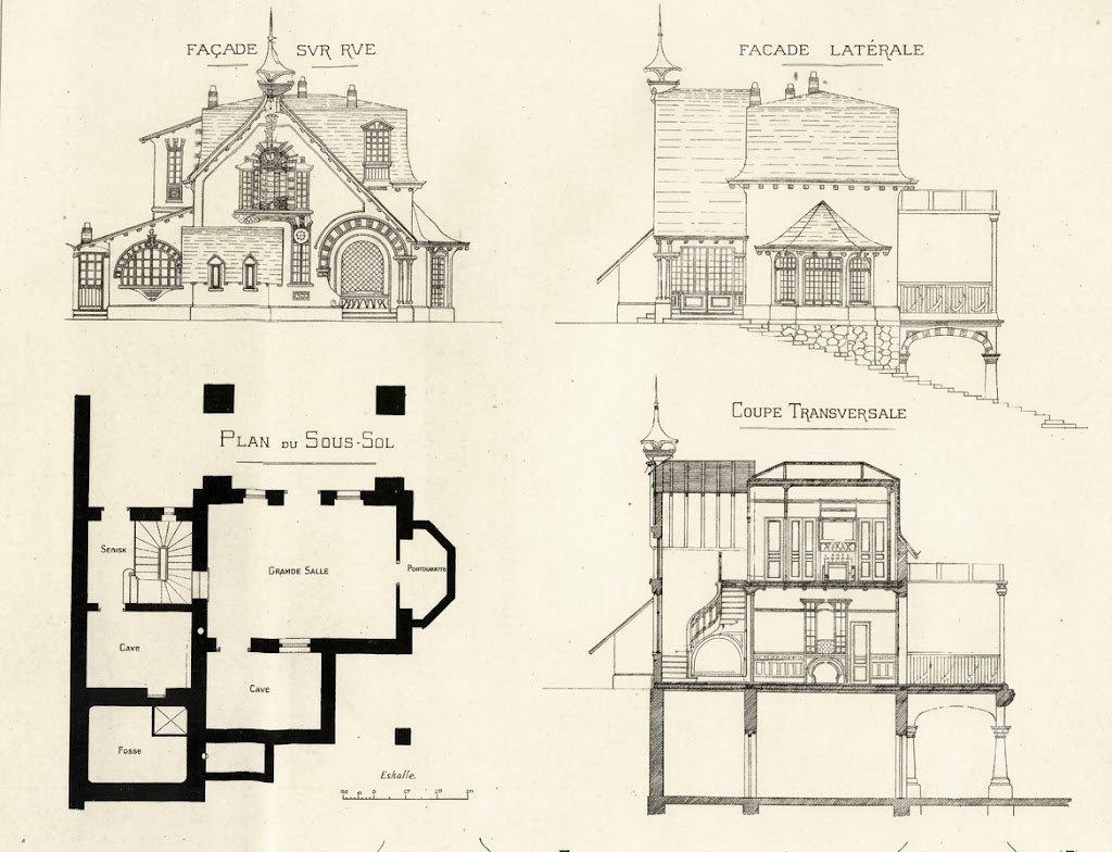 Plans d'architecte de la villa Bon Accueil par Émile Hurtré