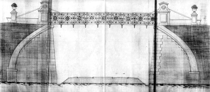 Plan du projet de passerelle sur la voie ferrée