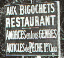 Pancarte de vente d'articles de pêche.