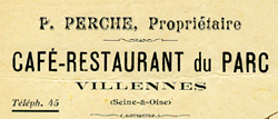 Note du Café-Restaurant du Parc.
