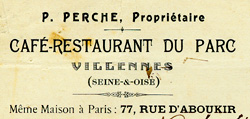 En-tête du restaurant P. Perche.