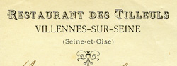 En-tête du restaurant des Tilleuls.