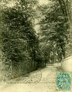 Route de Poissy au niveau du domaine d'Acqueville vers 1905