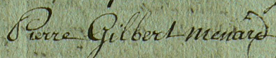 Signature de Pierre Gilbert Menard