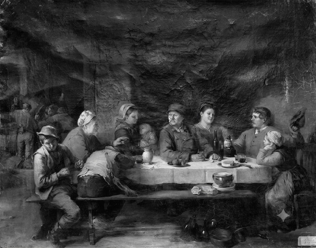 Tableau Le repas après les vendanges par Sinet