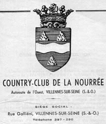 Publicité pour le Country-Club de la Nourrée.