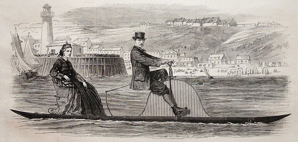 Vélocipède nautique de M. de la Rue (1869)