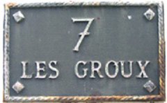 Plaque villa Les Groux